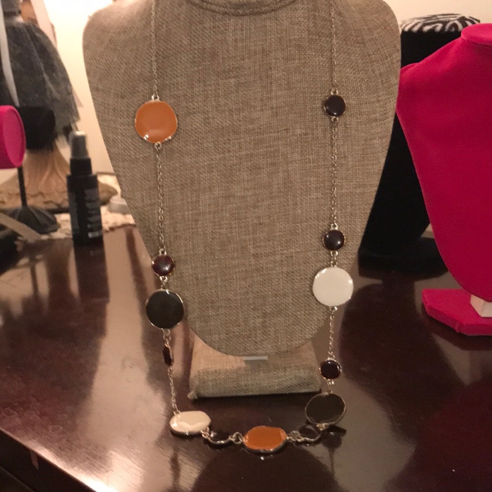 Fall color enamel necklace